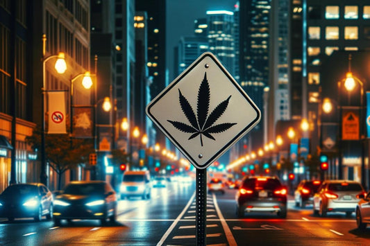 Cannabiszeichen mitten auf der Straße