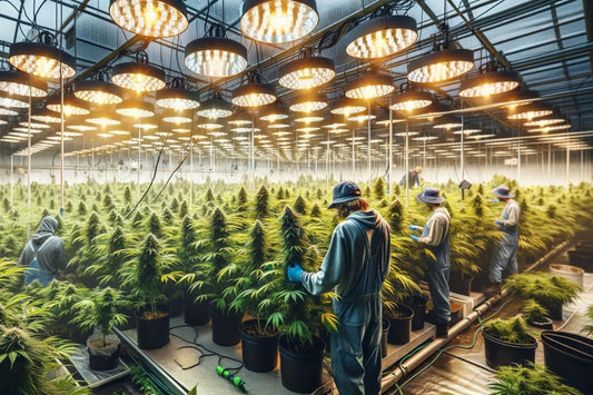 Eine Indoor-Cannabisfarm