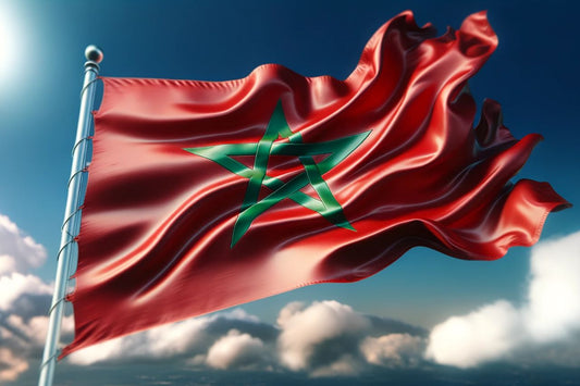 wehende Flagge von Marokko
