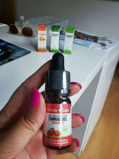 Formel Schweizer Bio-CBD Öl in Erdbeeröl