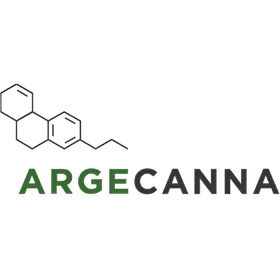 ARGECANNA Cannabisindustrie Verband Logo in grün und grau auf einem transparenten Hintergrund.