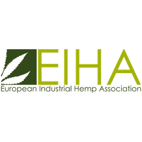 European Industrial Hemp Association (EIHA) Logo mit einem grünen Blattsymbol und Organisationsname.